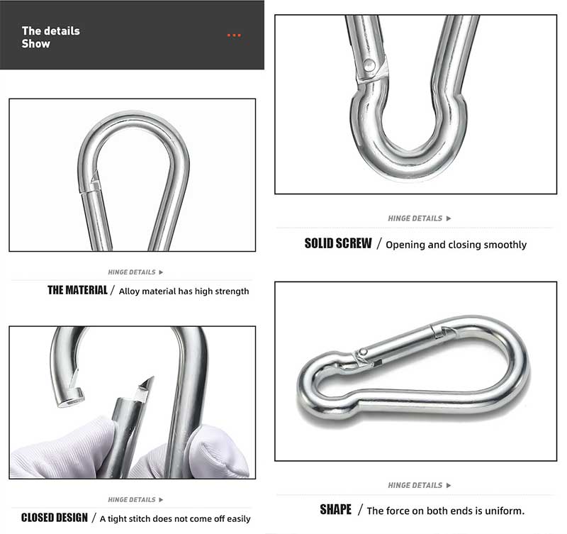 Carabiner 4-10mm Stainless Steel Clips