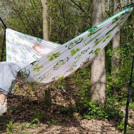 2022 amazon hot double outdoor camping ไนลอน hammock ร่มชูชีพ hammock สำหรับ 2 คน 
