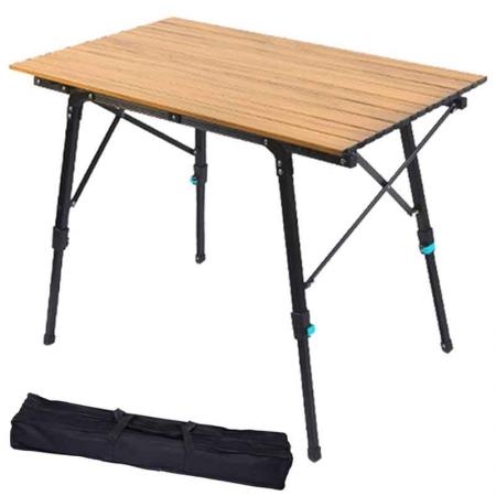 โต๊ะตั้งแคมป์กลางแจ้ง โต๊ะตั้งแคมป์กลางแจ้ง ปรับความสูงได้ โต๊ะกลางแจ้งแบบพกพา พับน้ำหนักเบา โต๊ะปิกนิก 