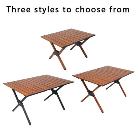 โต๊ะไม้พับได้โต๊ะตั้งแคมป์แบบพกพาสำหรับปิกนิกกลางแจ้ง/ในร่มเดินทางแคมป์ปิ้งบาร์บีคิวสนามหลังบ้าน 