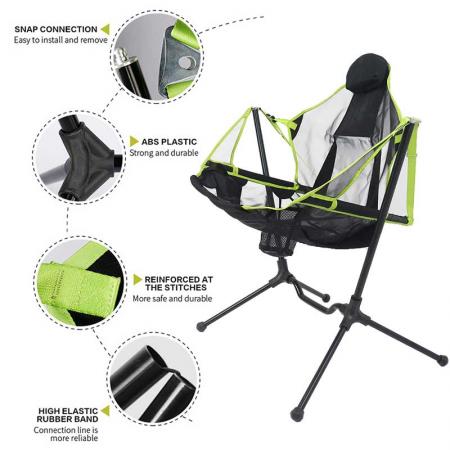Amazon ขายร้อนแบบพกพาพับเก้าอี้โยก Swing Recliner ผ่อนคลาย Swing พนักพิงสำหรับกลางแจ้ง 