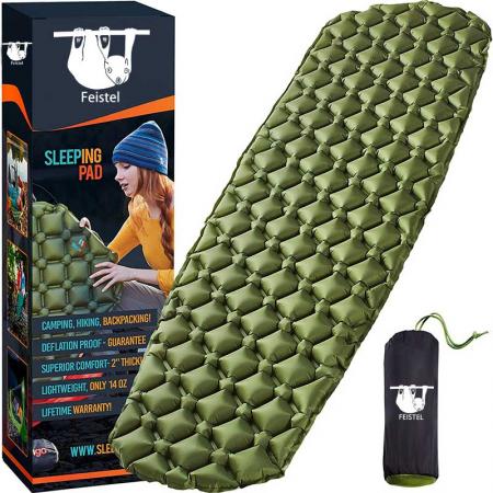 Custom Sleeping Pad Ultralight Inflatable Sleeping Mat Ultimate สำหรับการตั้งแคมป์พร้อมกระเป๋าพกพาที่นอนลมขนาดกะทัดรัดน้ำหนักเบา 