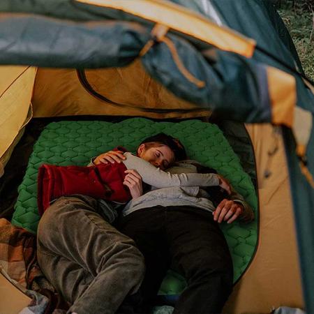 เสื่อนอนโฟม แคมป์ปิ้ง พอง 2 คน ที่นอนหนาพิเศษ เสื่อแคมป์ปิ้ง หนาพิเศษ พร้อมหมอนสำหรับการเดินทาง เดินป่า 