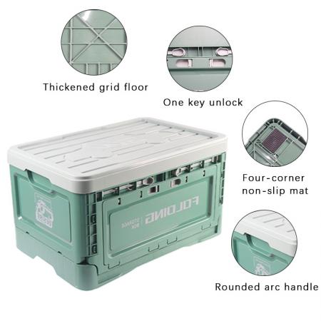 กล่องเก็บของแบบพับได้ กล่องเก็บของในรถยนต์ กล่องเก็บของพลาสติกสำหรับตั้งแคมป์กลางแจ้ง
 