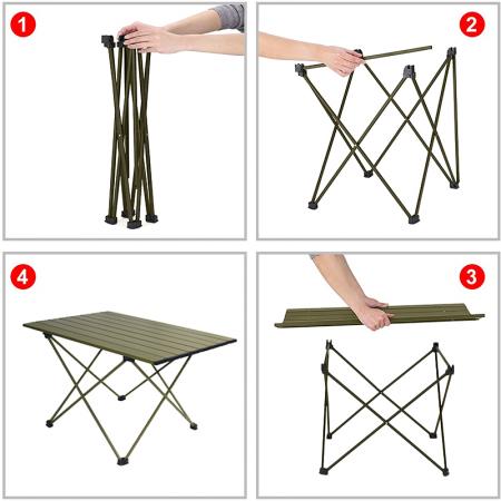 โต๊ะพับแบบพกพา, โต๊ะปิคนิคแคมป์อลูมิเนียมพับได้พร้อมกระเป๋าสำหรับกลางแจ้ง, เดินป่า, แบกเป้ 