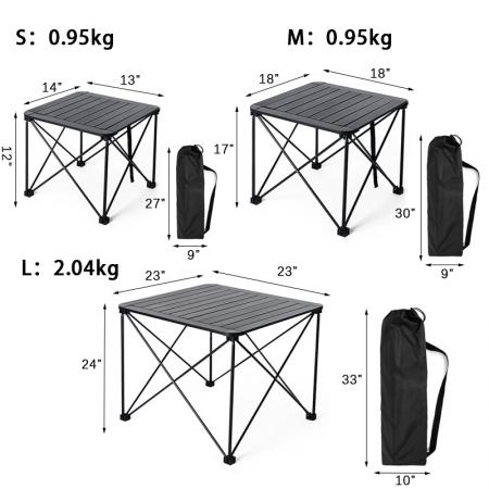 โต๊ะตั้งแคมป์กลางแจ้งน้ำหนักเบาสำหรับตั้งแคมป์เดินป่าปิคนิคแบกเป้ 