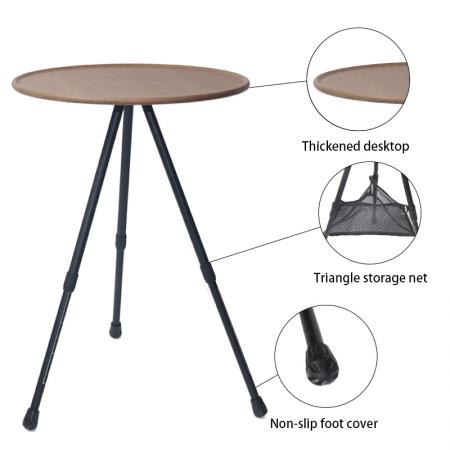 โต๊ะกลมแคมป์ปิ้ง โต๊ะปิคนิคพับได้ กลางแจ้ง แบบพกพา สูง 35-53.5ซม 