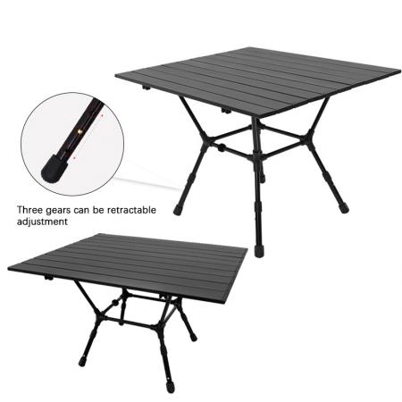 2023 NEW ARRIVAL Camping Square table โต๊ะปรับความสูงได้ 43-49 ซม. โต๊ะพับชายหาด OEM ODM 