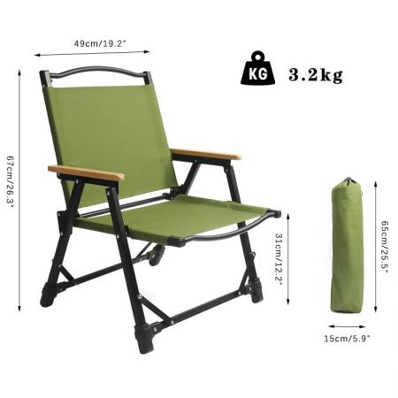 เก้าอี้พับ Kermit น้ำหนักเบากลางแจ้ง Camping ตกปลา Kermit เก้าอี้พับเก้าอี้สวนปิคนิค 