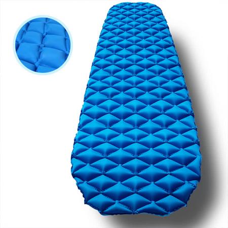 พับ Inflatable Ultralight ขนาดกะทัดรัดกันน้ำ Air ที่นอน Camping Sleeping Pad 