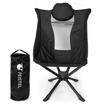 เก้าอี้ตั้งแคมป์หมุนได้ 360° น้ำหนักเบาสบายพร้อมหมอน 