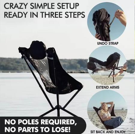 เก้าอี้ตั้งแคมป์หมุนได้ 360° น้ำหนักเบาสบายพร้อมหมอน 