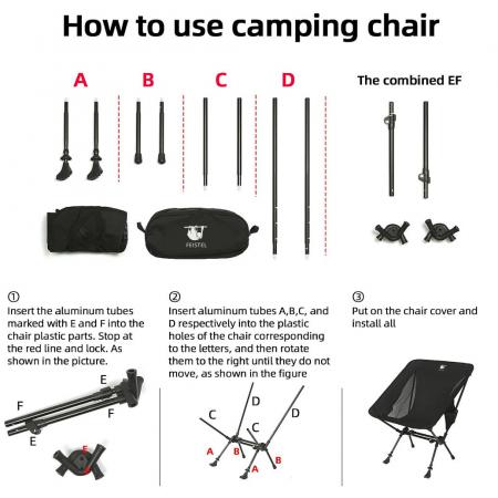 กลางแจ้งแบบพกพาCamping Moonเก้าอี้Trekking Poleเก้าอี้พับอเนกประสงค์เก้าอี้ชายหาดอลูมิเนียมTrekking Poleขายส่ง 