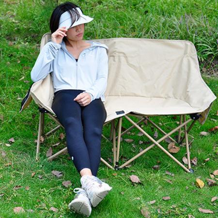 Moq สองที่นั่งสองที่นั่งกลางแจ้งที่มีน้ำหนักเบาพับตั้งแคมป์ตั้งแคมป์เก้าอี้ตกปลาแบบพกพาพร้อมถุงตาข่าย 