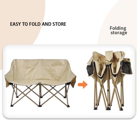 Moq สองที่นั่งสองที่นั่งกลางแจ้งที่มีน้ำหนักเบาพับตั้งแคมป์ตั้งแคมป์เก้าอี้ตกปลาแบบพกพาพร้อมถุงตาข่าย 