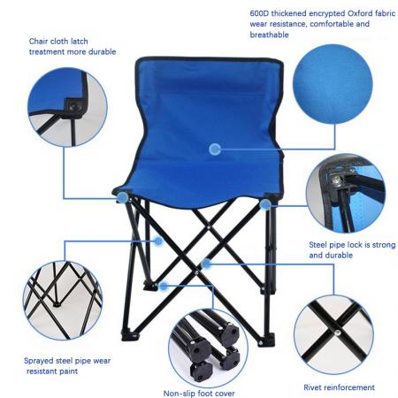 Metal Flex Quality Quality Collapsible Outdoor Folding Portabitive Camping เก้าอี้โดยไม่มีที่วางแขน