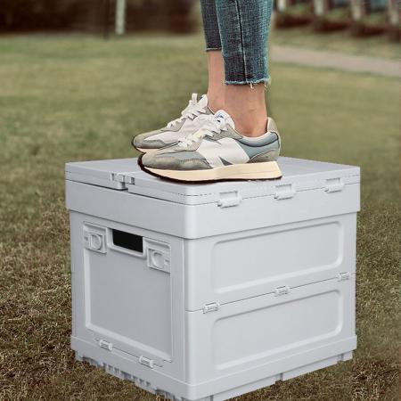 outdoor multifunctional side opening plastic storage box moisture proof camping foldable storage box 