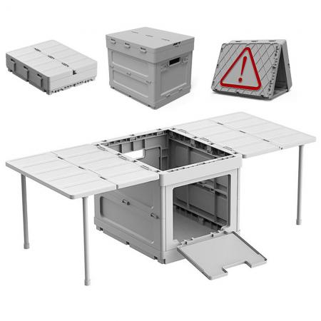 outdoor multifunctional side opening plastic storage box moisture proof camping foldable storage box 