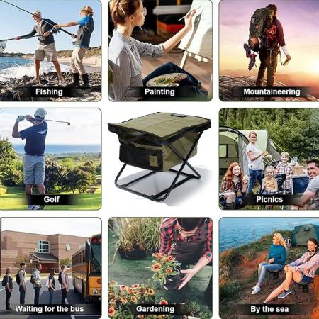 portable outdoor folding chair with storage bag leisure beach camping fishing maza stool
