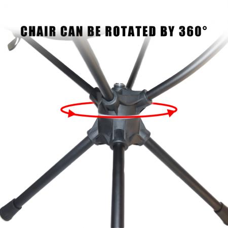 เก้าอี้หมุนได้ 360° สำหรับตั้งแคมป์กลางแจ้งที่ชายหาด น้ำหนักเบามาก เก้าอี้ตกปลาแบบพกพา