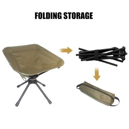 เก้าอี้หมุนได้ 360° สำหรับตั้งแคมป์กลางแจ้งที่ชายหาด น้ำหนักเบามาก เก้าอี้ตกปลาแบบพกพา