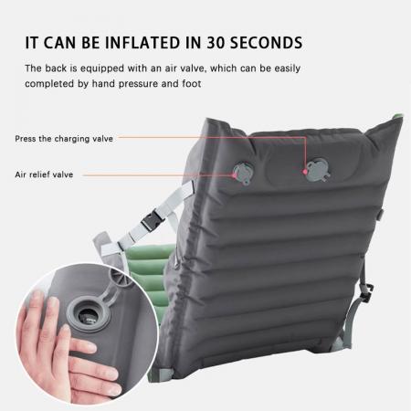 เบาะรองนอนแบบพกพาสำหรับตั้งแคมป์กลางแจ้ง ปรับมุมได้ ชายหาด สบายๆ พร้อมเก้าอี้ลม 