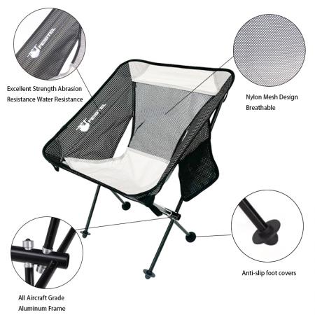 เก้าอี้ชายหาดพับได้แบบกำหนดเองพร้อมกระเป๋าด้านข้าง เก้าอี้ตั้งแคมป์พับเก็บได้ 