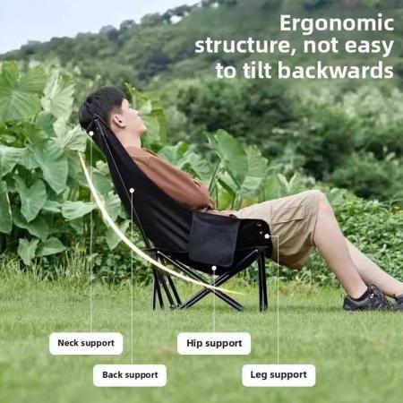 เก้าอี้พับสแตนเลสน้ำหนักเบาสำหรับกลางแจ้ง เก้าอี้ตั้งแคมป์ชายหาดและสวนสาธารณะ 