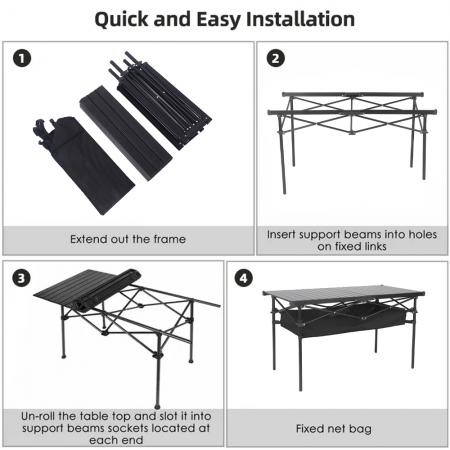 โต๊ะพับชายหาดน้ำหนักเบามากพร้อมกระเป๋าใส่สำหรับพกพา ทำอาหาร ปิกนิก ตั้งแคมป์ กลางแจ้ง 