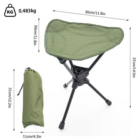 เก้าอี้โลหะอลูมิเนียมอัลลอยน้ำหนักเบา หุ้มผ้าอ็อกซ์ฟอร์ด หมุนได้ 360 องศา เหมาะสำหรับกิจกรรมกลางแจ้งและการตั้งแคมป์