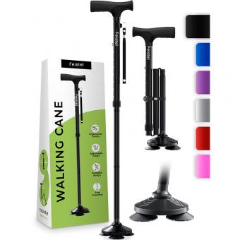 ไม้เท้าพับได้สำหรับผู้สูงอายุพร้อมที่จับรูปตัว T