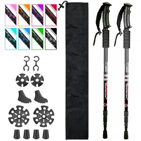 2022 amazon hot trekking poles 7075 ไม้เท้าสำหรับเดินป่าและวิ่งน้ำหนักเบา ตัวล็อคอลูมิเนียมอัลลอยด์
