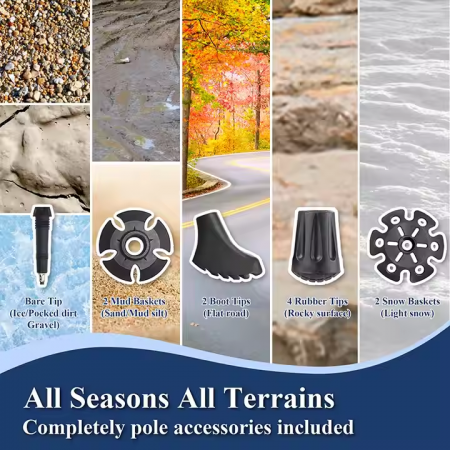 Ultralight Duralumin 7075 ไม้เท้าเดินป่าอลูมิเนียม Trekking Pole 