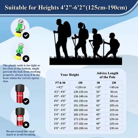 Ultralight Duralumin 7075 ไม้เท้าเดินป่าอลูมิเนียม Trekking Pole 