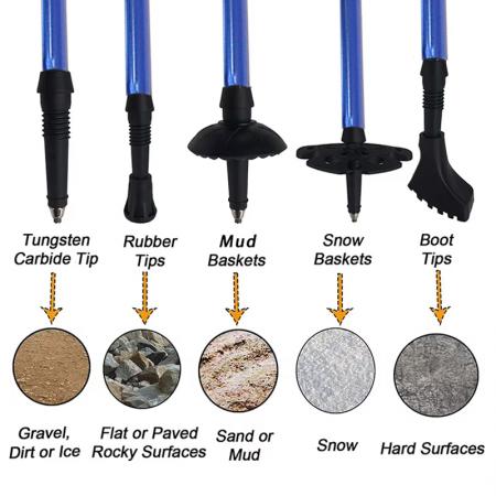 ไม้เท้าเดินป่าพับได้ 5 ท่อน น้ำหนักเบาพิเศษ ทำจากอลูมิเนียม 7075 เคลือบโลหะผสมแบบล็อคภายนอก เหมาะสำหรับกิจกรรมกลางแจ้ง 