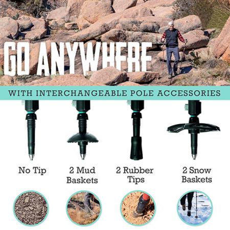 ไม้เท้าอลูมิเนียมอัลลอยด์ปีนเขา Stick With Firm Grip Handle