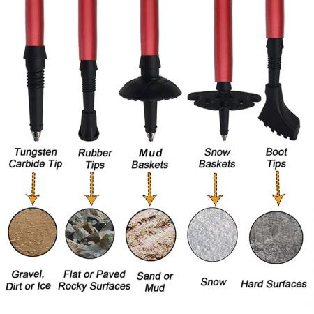 ไม้เท้าเดินป่าพับได้น้ำหนักเบาพิเศษ ผลิตจากอลูมิเนียมอัลลอยด์ ราคาโรงงาน ปรับระดับได้ เหมาะสำหรับการตั้งแคมป์และแบกเป้