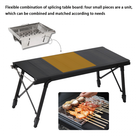 โต๊ะพับอลูมิเนียมน้ำหนักเบาปรับระดับความสูงได้รูปตัว X สำหรับตั้งแคมป์กลางแจ้ง ยี่ห้อ IGT 