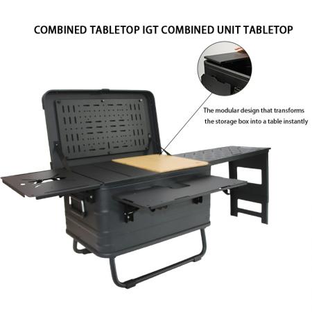 กล่องอลูมิเนียม IGT สำหรับใช้งานกลางแจ้ง น้ำหนักเบา อุปกรณ์เสริมแบบรวมชุด กล่องตั้งแคมป์อลูมิเนียมอัลลอยด์ 