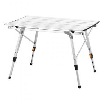 โต๊ะพับปรับระดับสำหรับตั้งแคมป์ ทำจากอลูมิเนียม