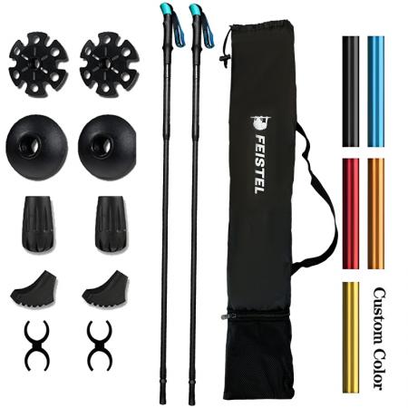 มัลติฟังก์ชั่น Ultra-light Retractable Trekking Cane อุปกรณ์ปีนเขากลางแจ้ง 