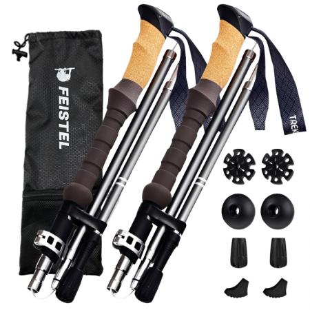 ไม้เท้าพับได้ Telescoping เดินป่า Trekking Poles 