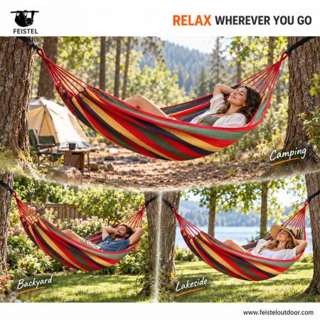 feisetel nylon เปลญวนแคมป์ปิ้งแบบพกพาพร้อมสายรัดต้นไม้ outdoor 