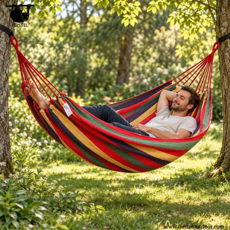 feisetel nylon เปลญวนแคมป์ปิ้งแบบพกพาพร้อมสายรัดต้นไม้ outdoor 