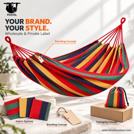 feisetel nylon เปลญวนแคมป์ปิ้งแบบพกพาพร้อมสายรัดต้นไม้ outdoor 