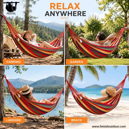 feisetel 2019 ผู้ขาย amazon 2 ท่าน all seasons แบบพกพา 75D ไนลอนร่มชูชีพ camping เปลญวน 