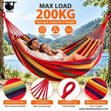 feisetel 2019 ผู้ขาย amazon 2 ท่าน all seasons แบบพกพา 75D ไนลอนร่มชูชีพ camping เปลญวน 